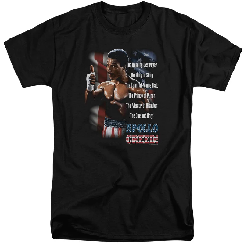 Deep Discounts Rocky II Tall T-Shirt One and Only Apollo Creed Black Tee
