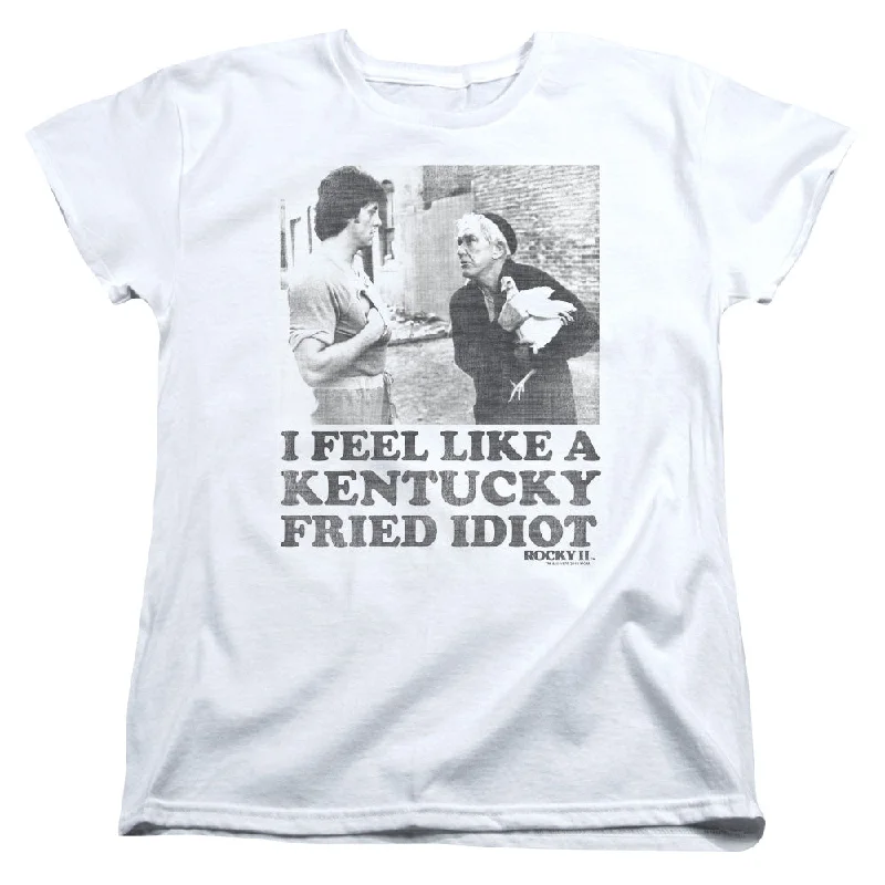 Can't Miss Rocky II Womens T-Shirt Kentucky Fried Idiot White Tee
