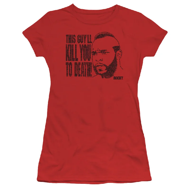 Final Clearance Rocky III Juniors T-Shirt Kill You To Death Red Tee