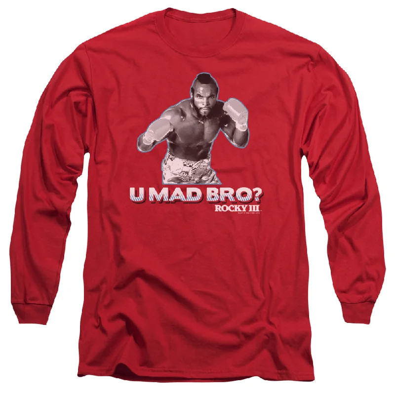 Anniversary Sale Rocky III Long Sleeve T-Shirt U Mad Bro Red Tee