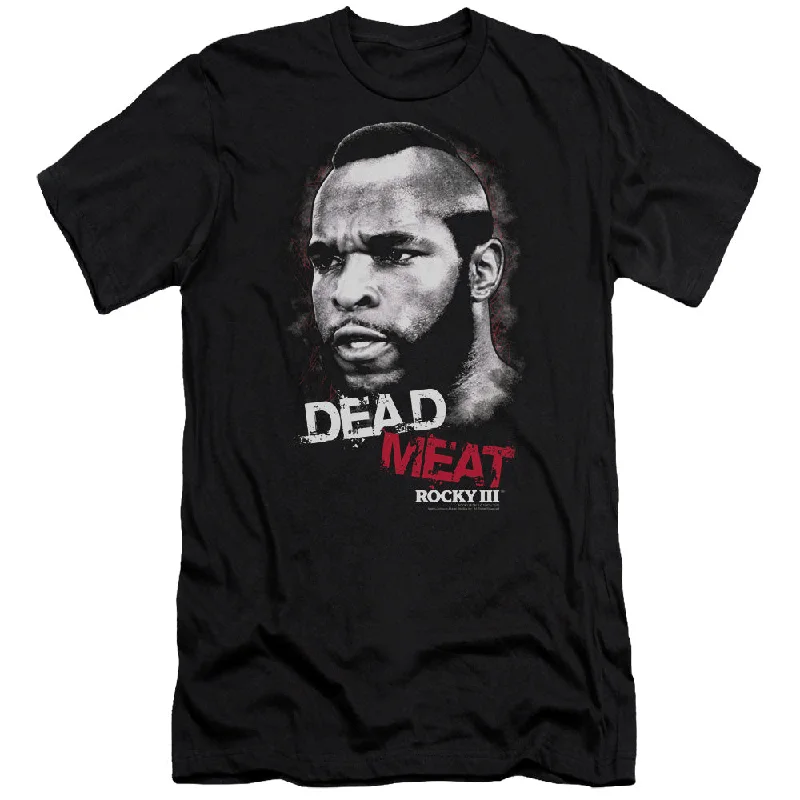 Deal Alert Rocky III Slim Fit T-Shirt Dead Meat Black Tee