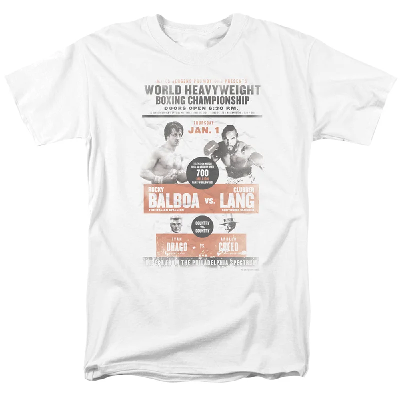 Low Prices Rocky III T-Shirt Boxing Championship Poster White Tee