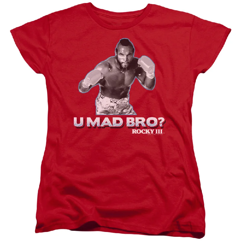 Exclusive Savings Rocky III Womens T-Shirt U Mad Bro Red Tee