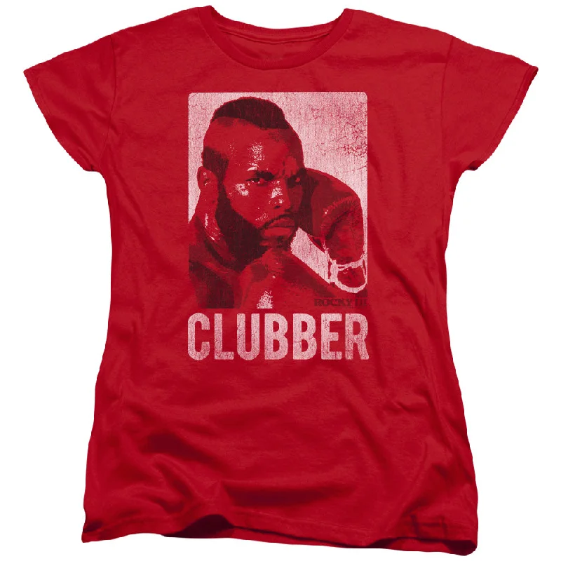 Act Fast Rocky III Womens T-Shirt Vintage Photo Red Tee