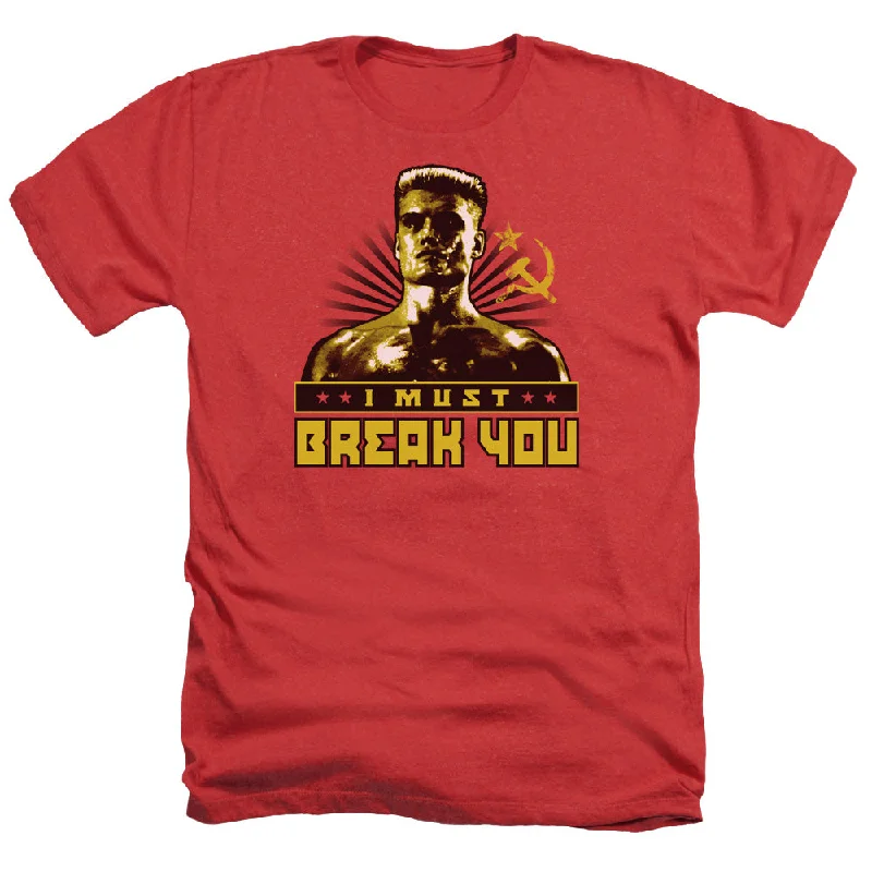 Special Offer Rocky IV Heather T-Shirt Drago I Must Break You Red Tee