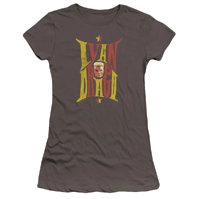 Don’t Miss Out Rocky IV Juniors T-Shirt Ivan Drago Colored Name Charcoal Premium Tee