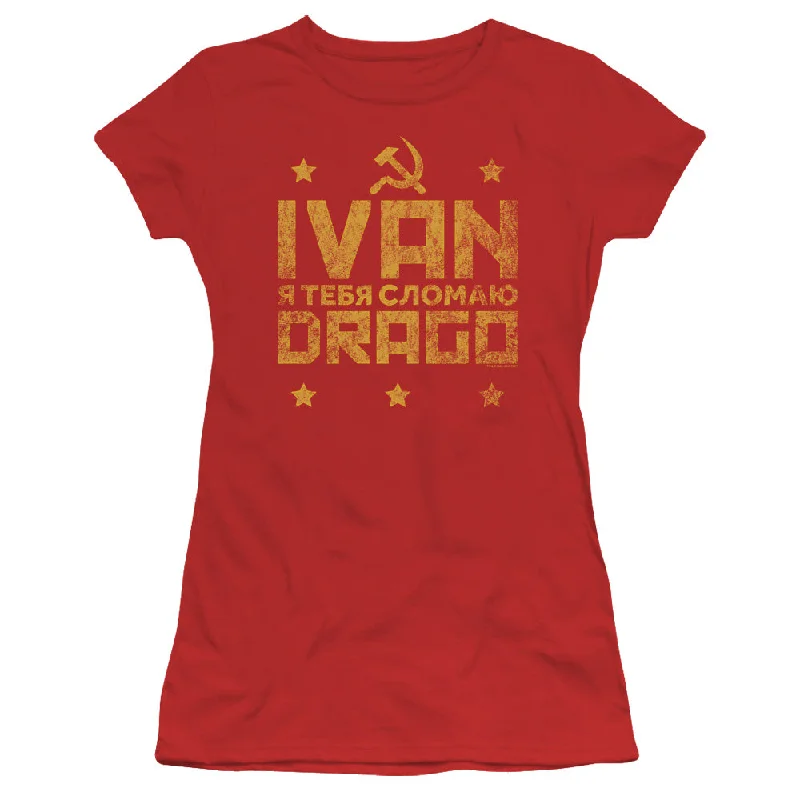 Weekend Deal Rocky IV Juniors T-Shirt Ivan Drago Hammer and Sickle Red Tee