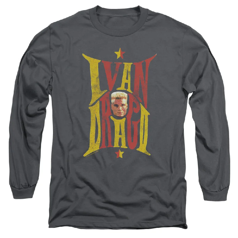 Online Exclusive Rocky IV Long Sleeve T-Shirt Ivan Drago Colored Name Charcoal Tee