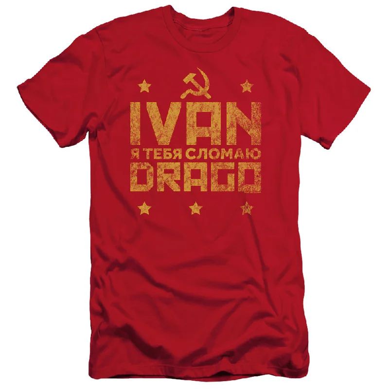 Last Chance Rocky IV Slim Fit T-Shirt Ivan Drago Hammer and Sickle Red Tee