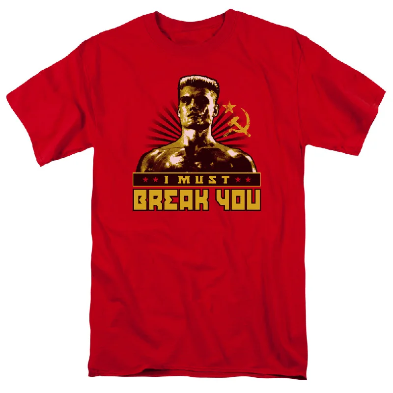 Hot Deal Rocky IV T-Shirt Drago I Must Break You Red Tee