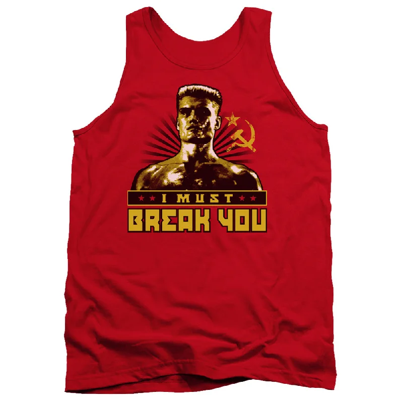 Mega Sale Rocky IV Tanktop Drago I Must Break You Red Tank