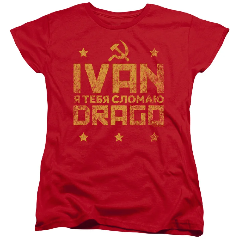 Limited Time Offer Rocky IV Womens T-Shirt Ivan Drago Hammer and Sickle Red Tee