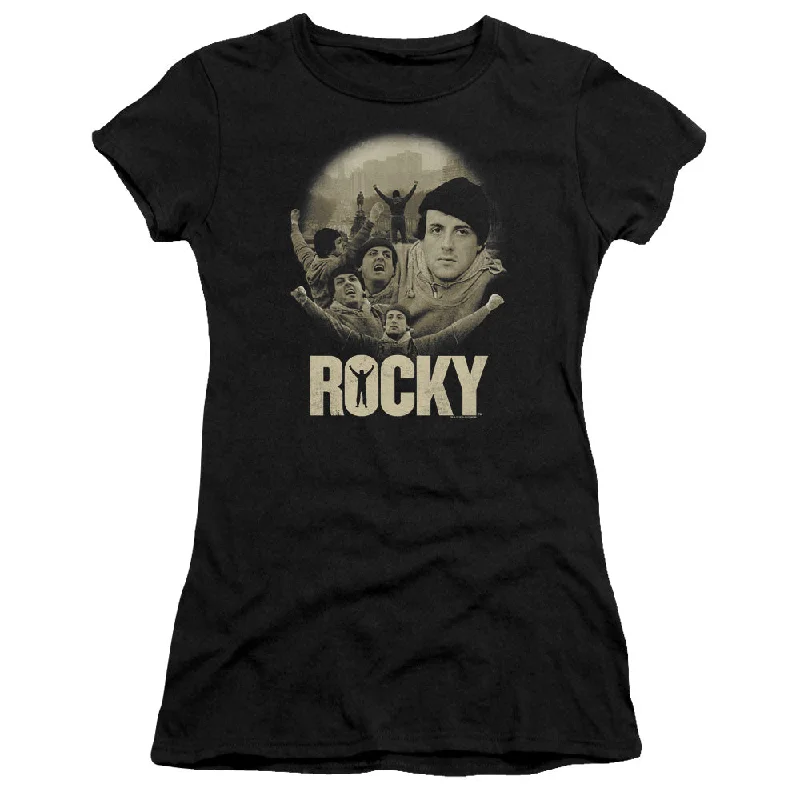 Limited Availability Rocky Juniors T-Shirt Balboa Collage Black Premium Tee