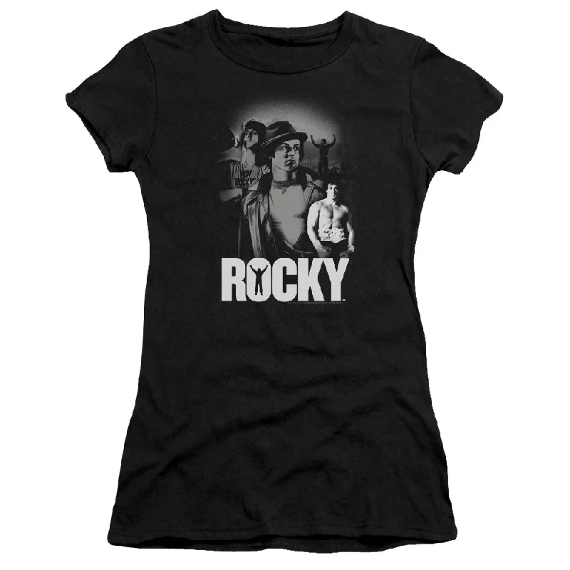 Season Finale Sale Rocky Juniors T-Shirt Champion Collage Black Premium Tee
