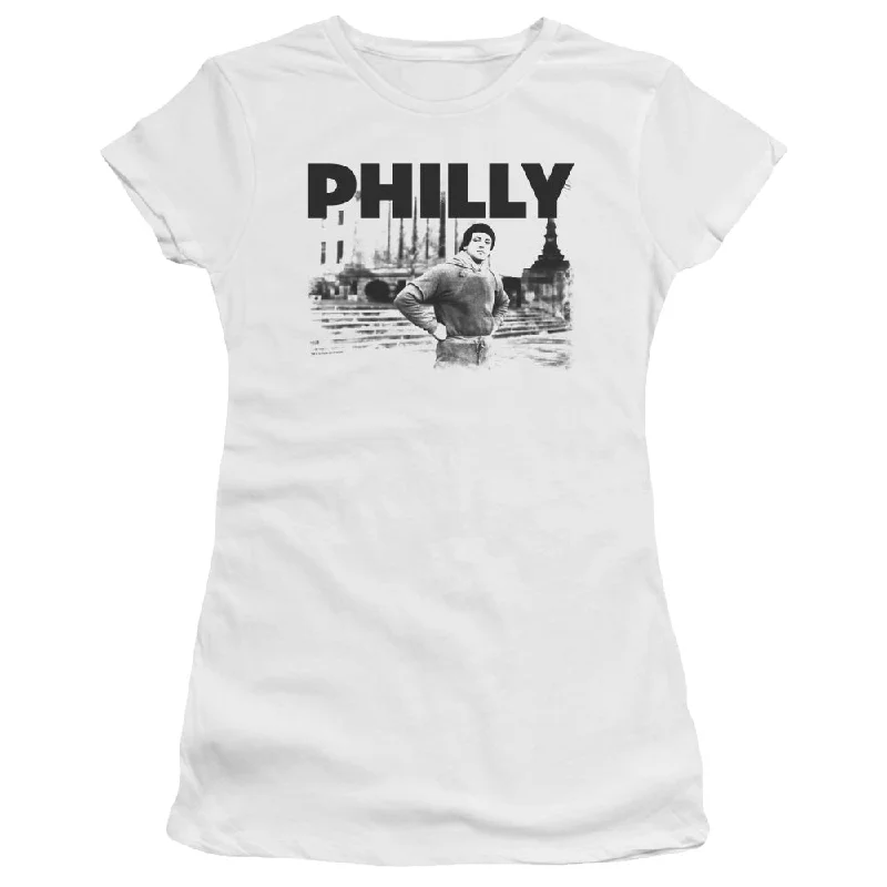 Super Deal Rocky Juniors T-Shirt Philly White Tee