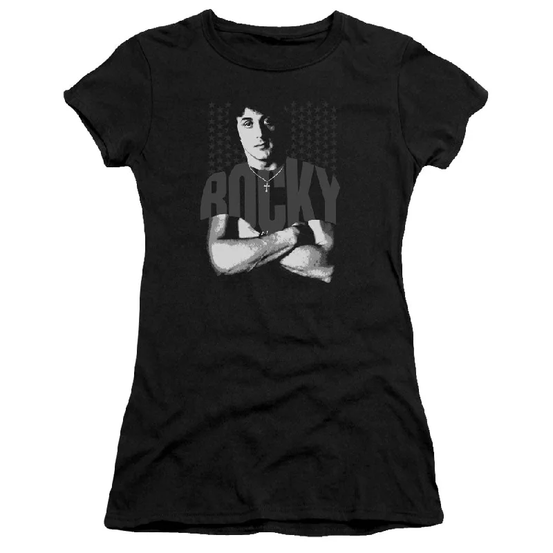 Great Deals Rocky Juniors T-Shirt Stars Black Premium Tee
