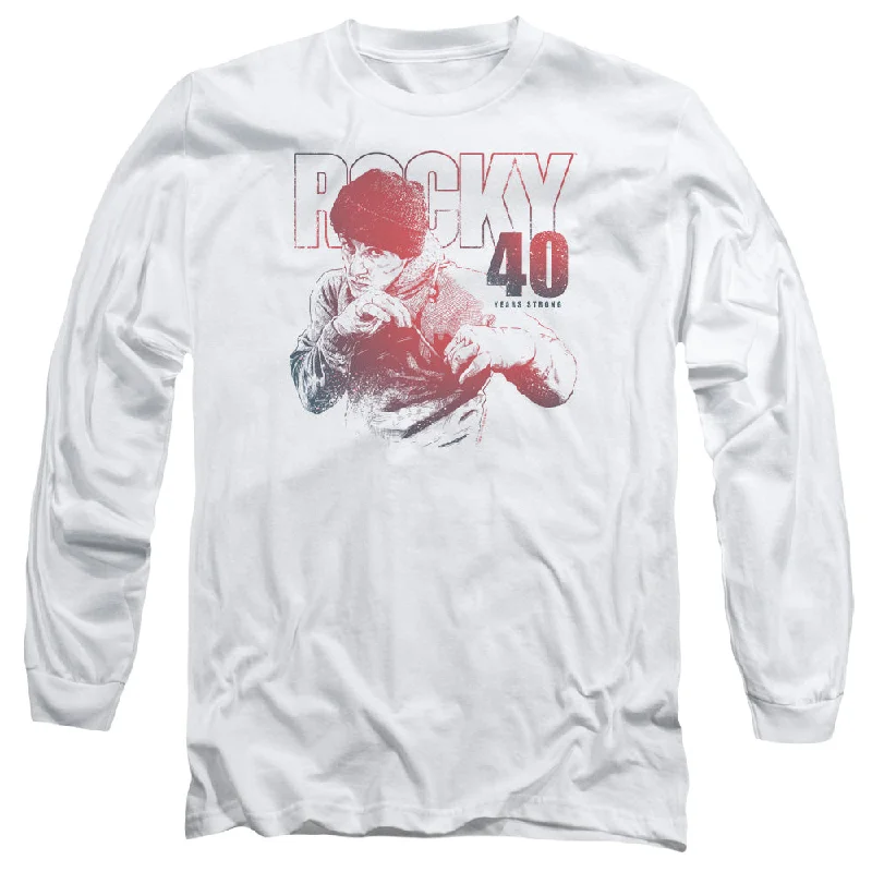 Customer Appreciation Sale Rocky Long Sleeve T-Shirt 40 Years Strong White Tee