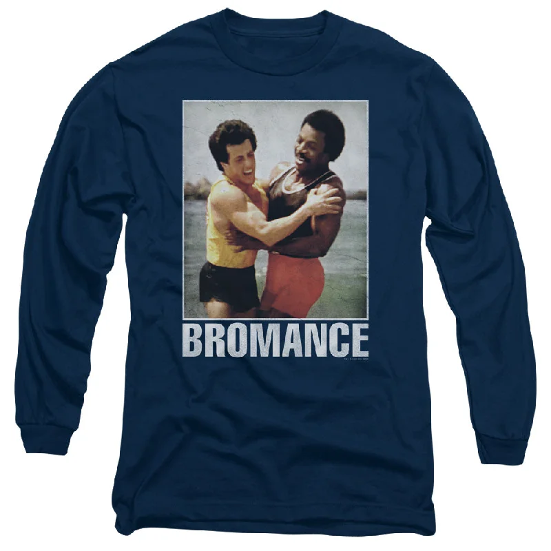Epic Deals Rocky Long Sleeve T-Shirt Balboa and Creed Bromance Navy Tee