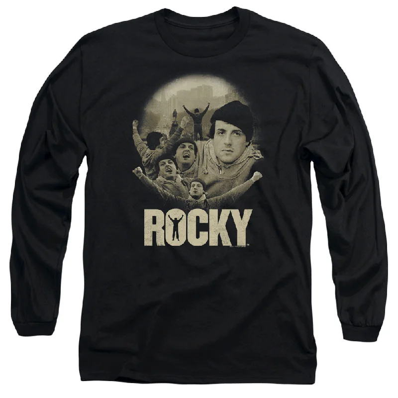 Savings Bonanza Rocky Long Sleeve T-Shirt Balboa Collage Black Tee