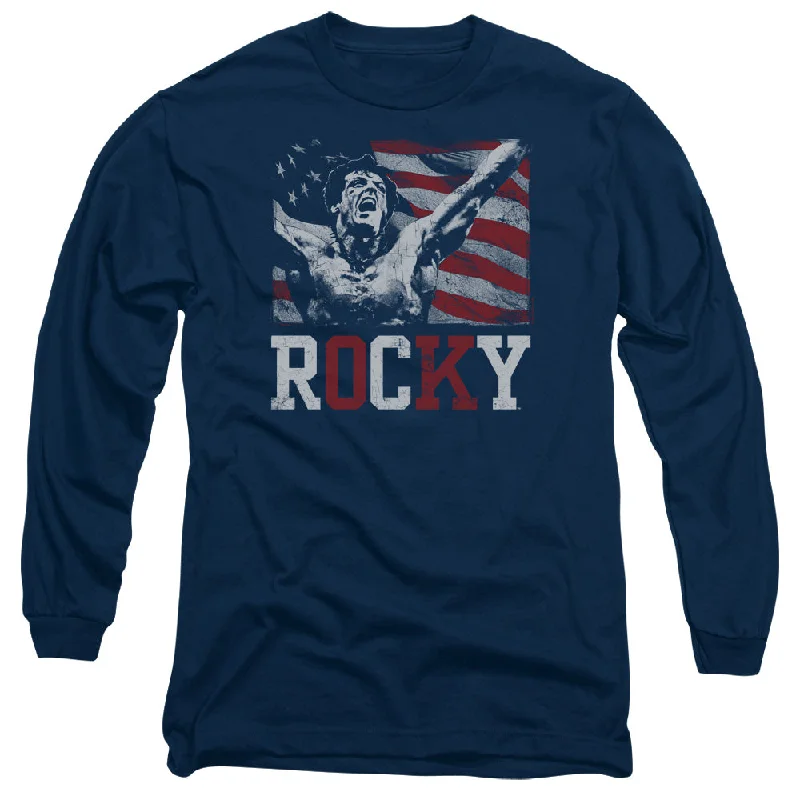 Don't Miss Rocky Long Sleeve T-Shirt Flag Champion Navy Tee