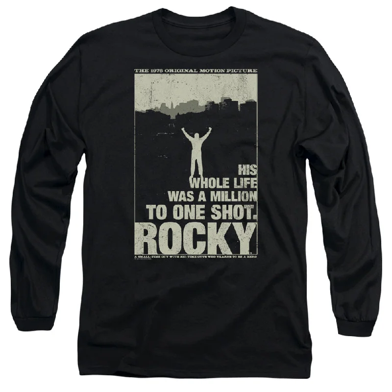 Price Reduction Rocky Long Sleeve T-Shirt Million to One Shot Black Tee