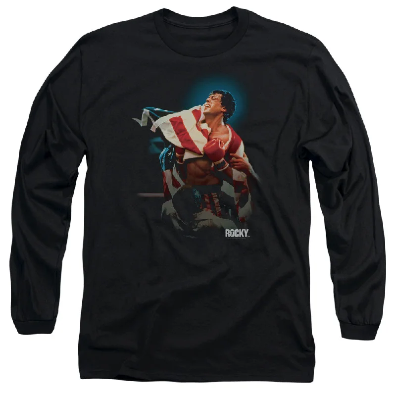 Unmissable Offer Rocky Long Sleeve T-Shirt Movie Poster Art Black Tee