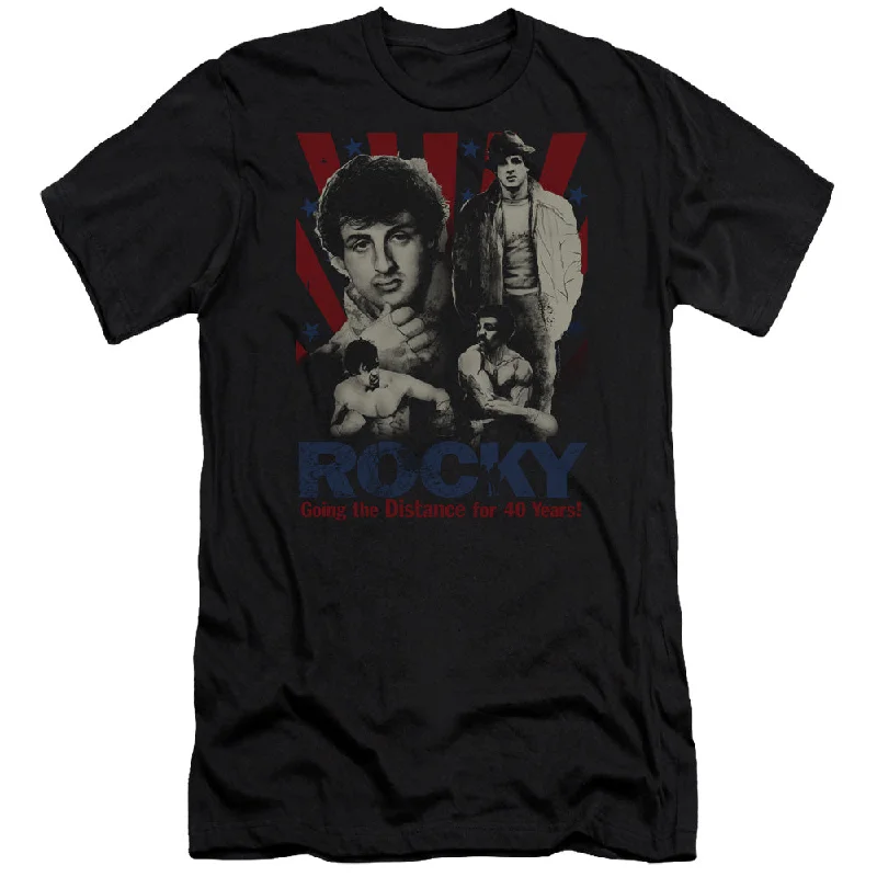 Online Only Rocky Premium Canvas T-Shirt Going the Distance Black Tee