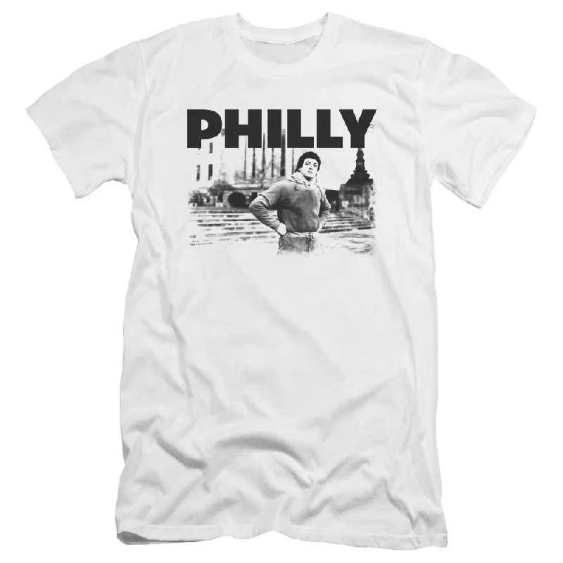 Weekend Deal Rocky Premium Canvas T-Shirt Philly White Tee