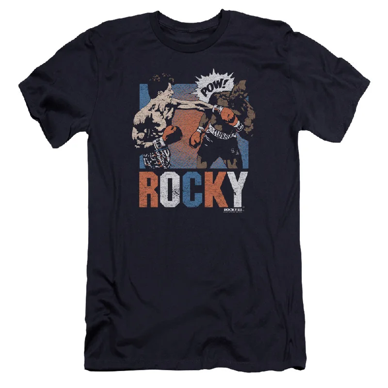 Unmissable Offer Rocky Premium Canvas T-Shirt Pow Navy Tee