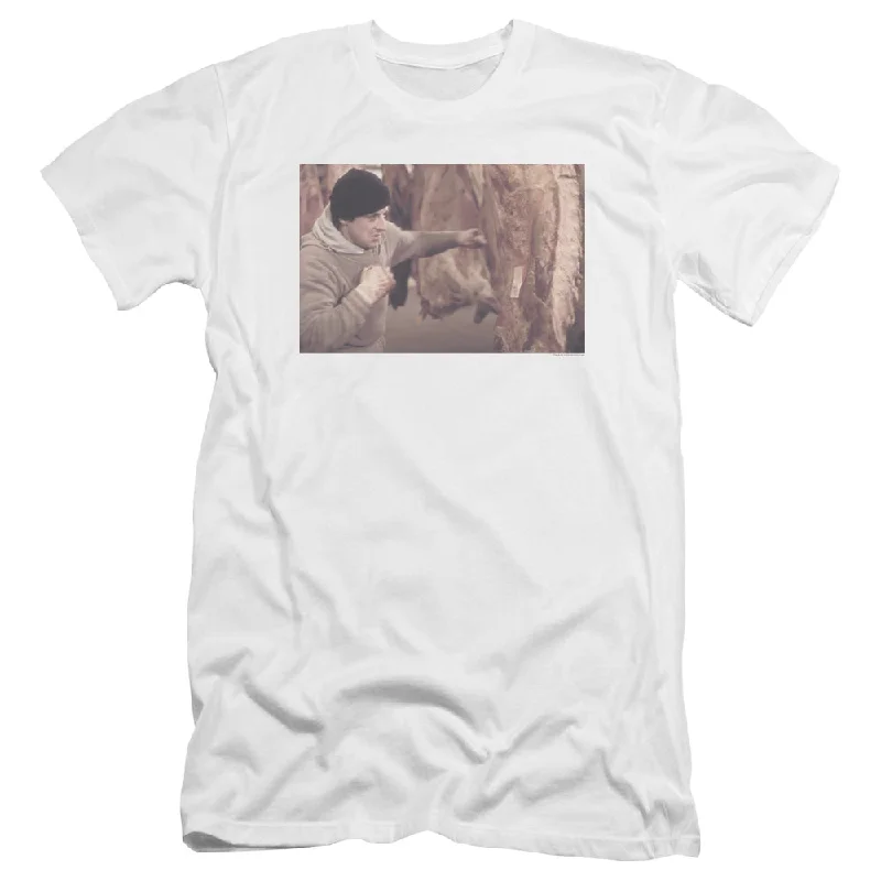 Act Fast Rocky Premium Canvas T-Shirt Punching Meat White Tee