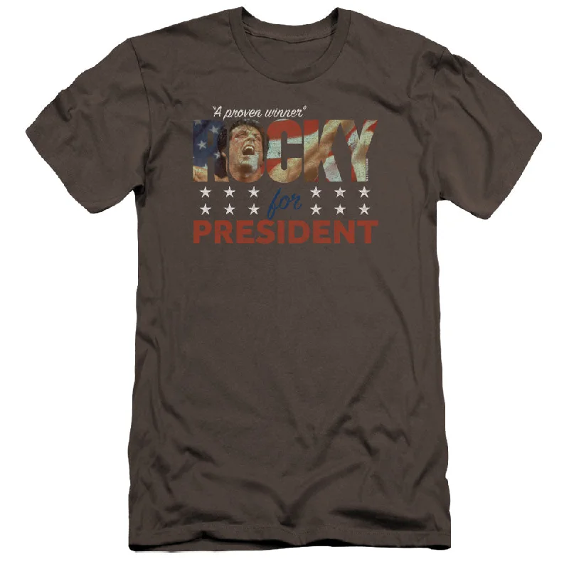 Discount Extravaganza Rocky Premium Canvas T-Shirt Rocky For President Charcoal Tee
