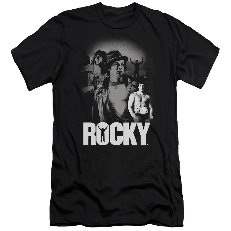 Sneak Peek Sale Rocky Slim Fit T-Shirt Champion Collage Black Tee