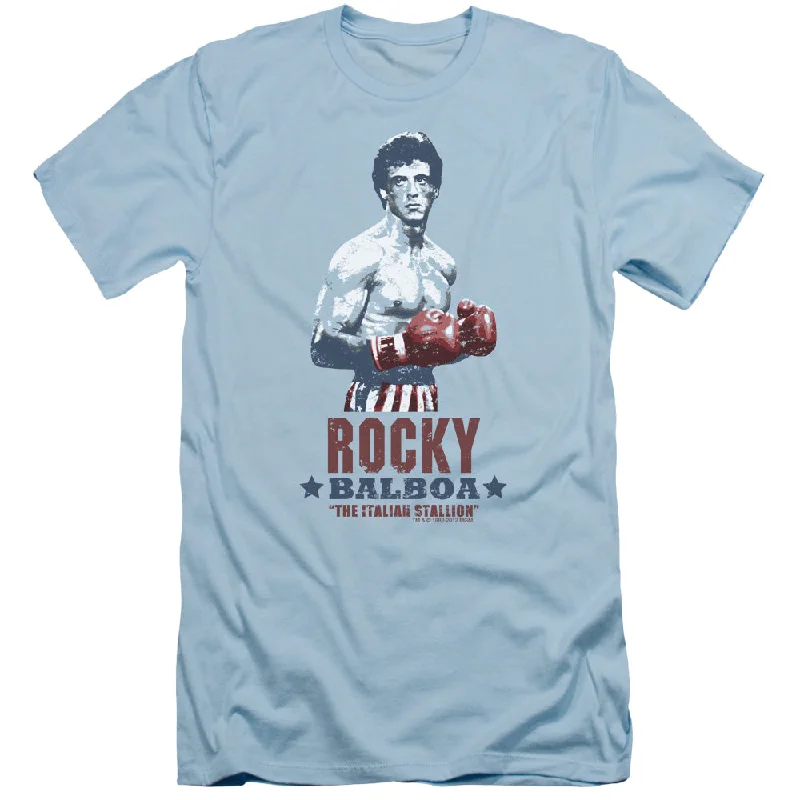 Blowout Sale Rocky Slim Fit T-Shirt Italian Stallion Boxing Light Blue Tee