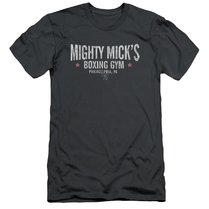 Don't Wait Rocky Slim Fit T-Shirt Mighty Micks Boxing Charcoal Tee