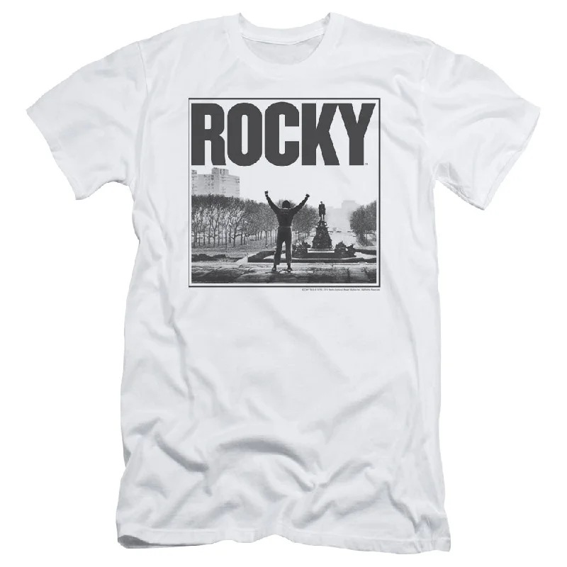 Special Price Rocky Slim Fit T-Shirt Top of the Stairs White Tee