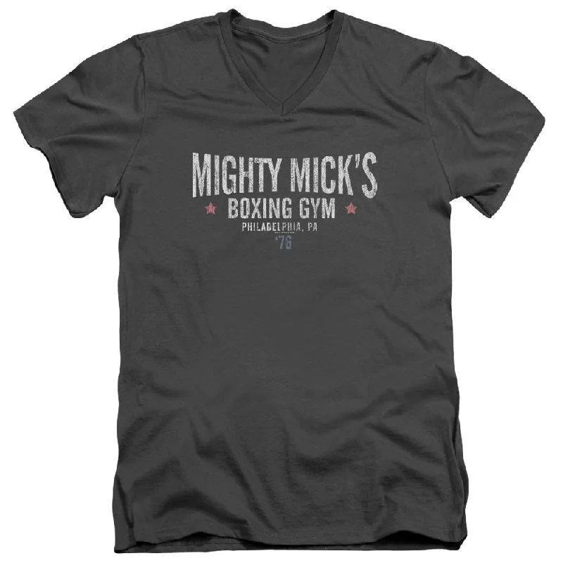 Final Markdown Rocky Slim Fit V-Neck T-Shirt Mighty Micks Boxing Charcoal Tee