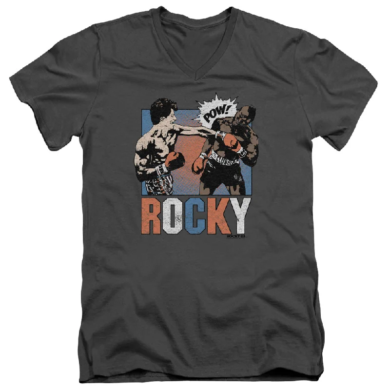 Warehouse Sale Rocky Slim Fit V-Neck T-Shirt Pow Charcoal Tee