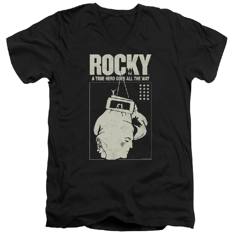 Price Reduction Rocky Slim Fit V-Neck T-Shirt True Hero Black Tee