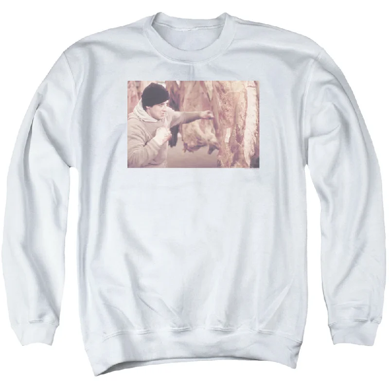 Inventory Reduction Rocky Sweatshirt Punching Meat White Pullover