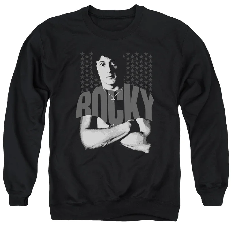 YEAR-End Sale Rocky Sweatshirt Stars Black Pullover