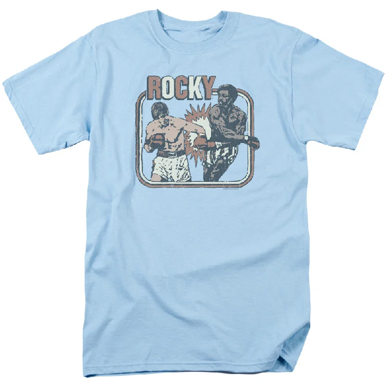 Quick Sale Rocky T-Shirt Balboa and Creed Fight Light Blue Tee