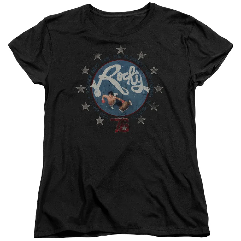 Best Bargains Rocky Womens T-Shirt Balboa and Creed in the Ring Black Tee