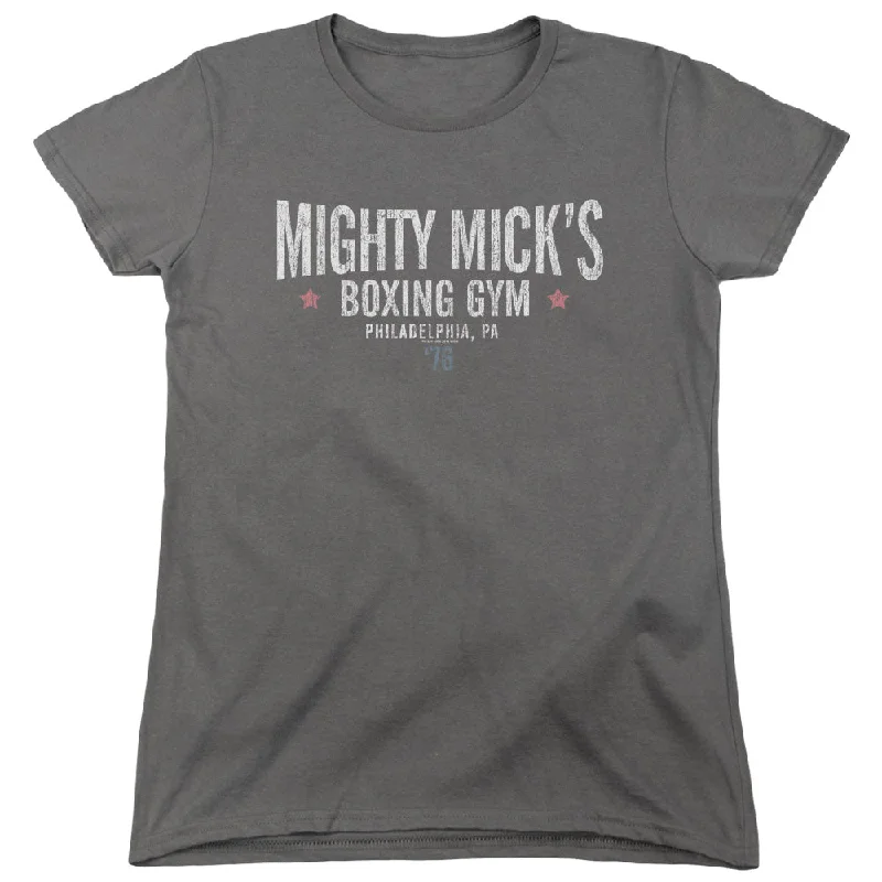Now or Never Rocky Womens T-Shirt Mighty Micks Boxing Charcoal Tee