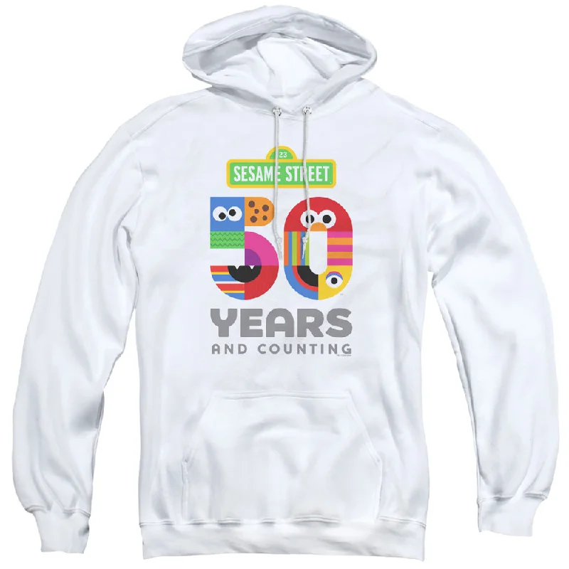 Price Break Sesame Street Hoodie 50th Anniversary Logo White Hoody