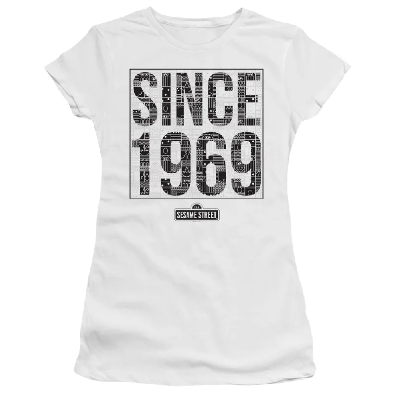 Bargain Prices Sesame Street Juniors Premium T-Shirt Since 1969 White