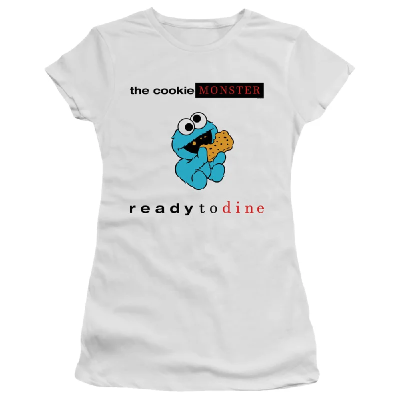 Price Reduction Sesame Street Juniors T-Shirt Ready to Dine White Tee