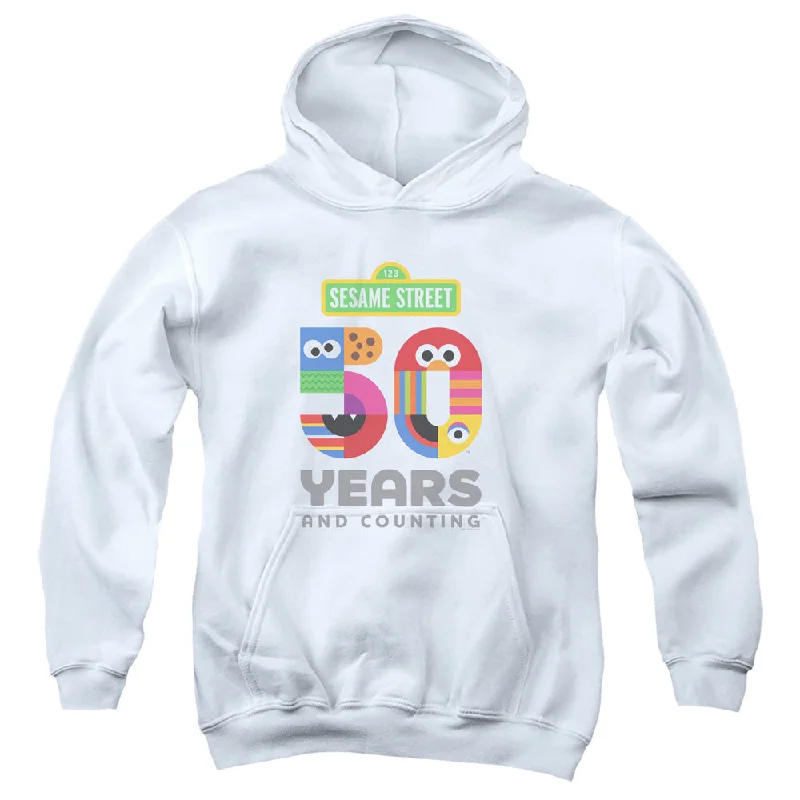 Epic Deals Sesame Street Kids Hoodie 50th Anniversary Logo White Hoody