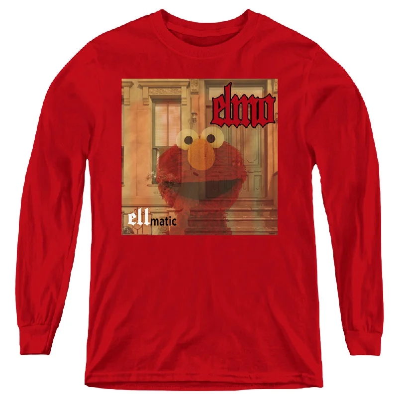 Amazing Deals Sesame Street Kids Long Sleeve Shirt Elmo Ellmatic Red Tee