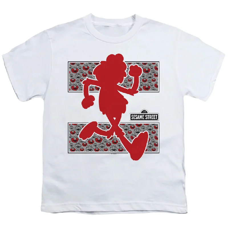 Year-End Sale Sesame Street Kids T-Shirt Elmo Runs White Tee