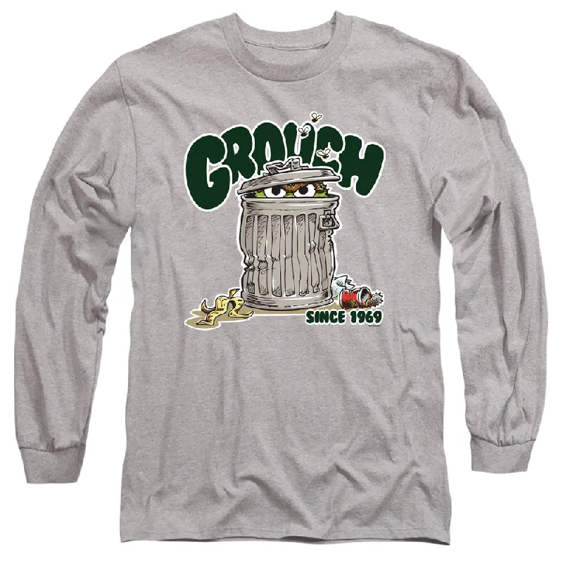 Overstock Sesame Street Long Sleeve T-Shirt Grouch Since 1969 Heather Tee